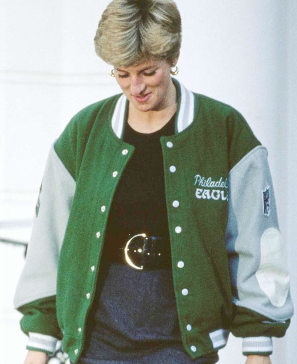 Princess Diana Philadelphia Eagles Green Varsity Jacket