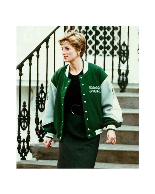 Princess Diana Philadelphia Eagles Green Varsity Jacket