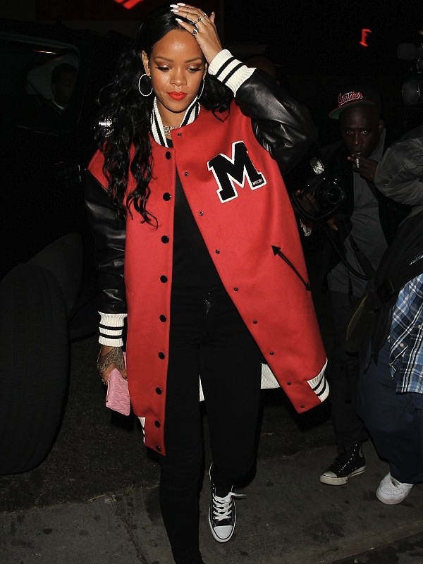 Singer Rihanna Long Varsity Jacket - Image 3