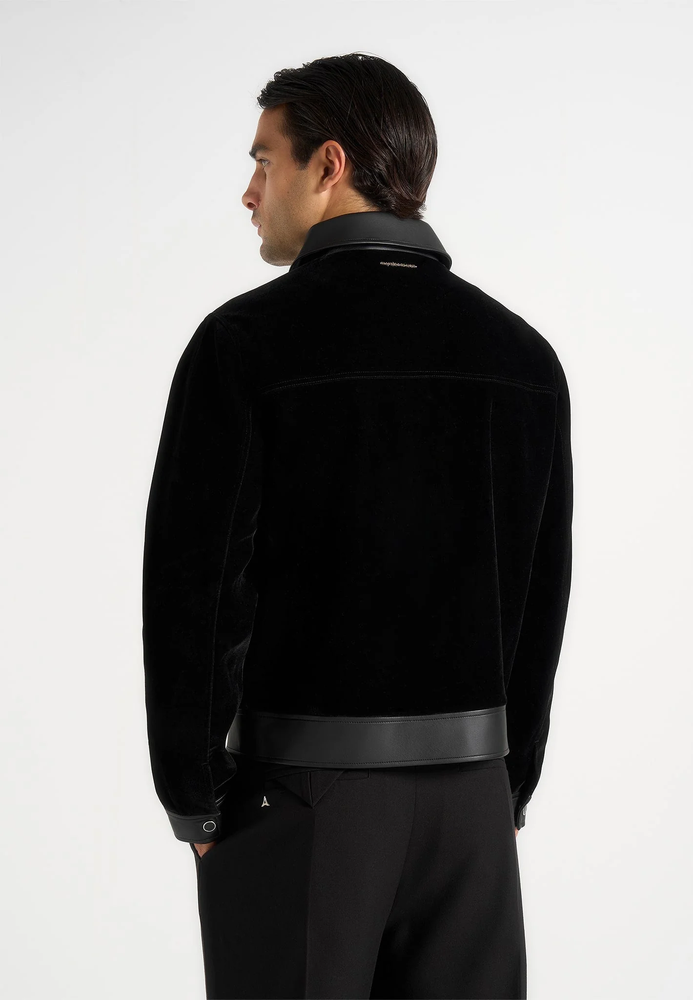 Velvet & Leather Contrast Jacket